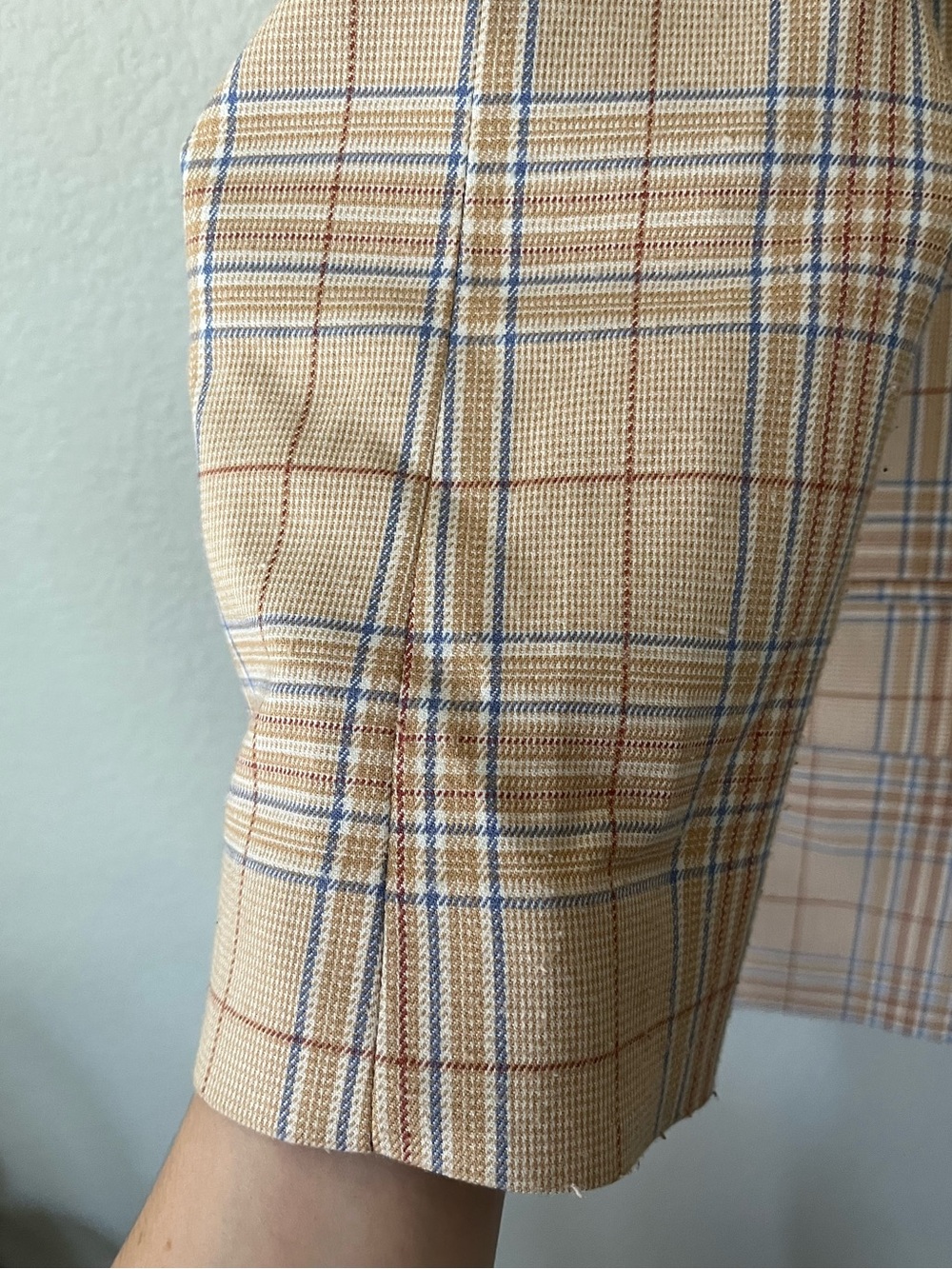 Revolve Song of Style Ansley Dual Breast Blazer Camel Multi Check Women Size S/M - Picture 12 of 16